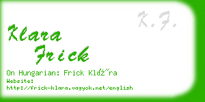 klara frick business card